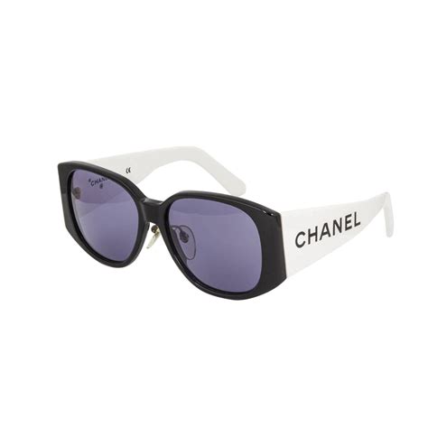 chanel sunglasses black and white|Chanel sunglasses with clear sides.